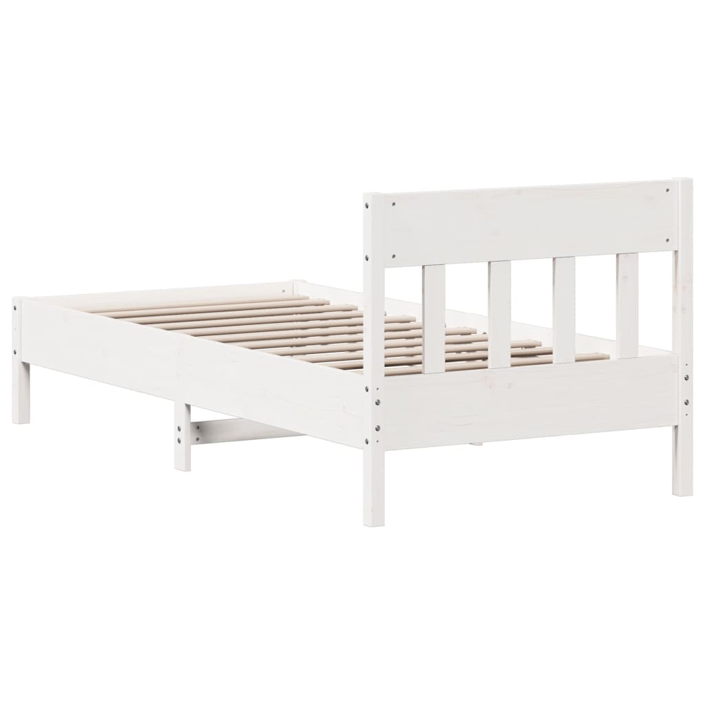Bedframe zonder matras massief grenenhout wit 90x190 cm is nu te koop bij PeponiXL, paradijselijk wonen!