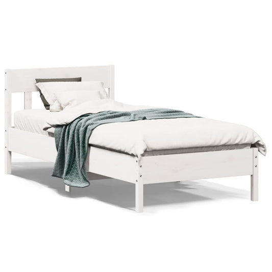 Bedframe zonder matras massief grenenhout wit 90x190 cm is nu te koop bij PeponiXL, paradijselijk wonen!