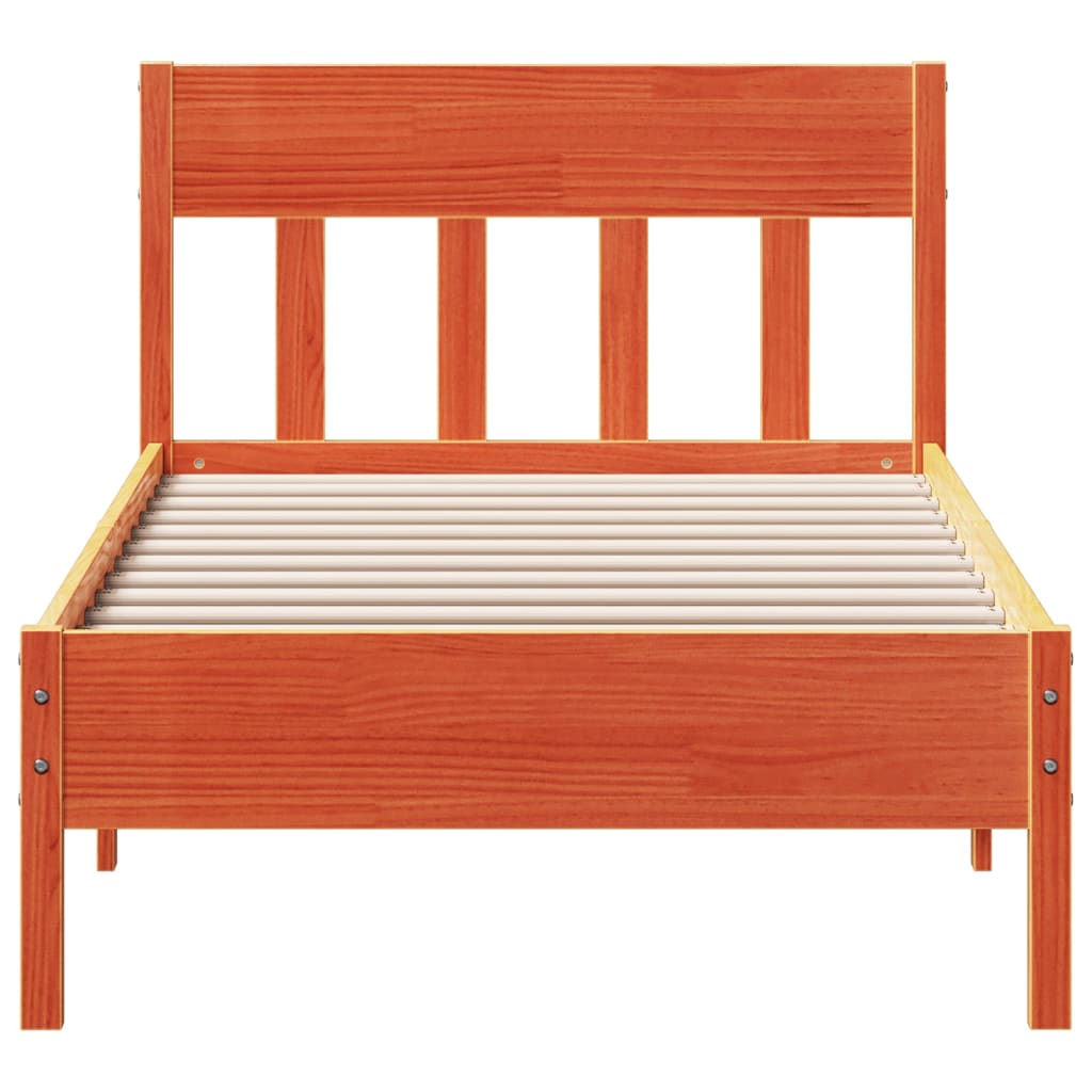 Bedframe zonder matras massief grenenhout wasbruin 90x190 cm is nu te koop bij PeponiXL, paradijselijk wonen!