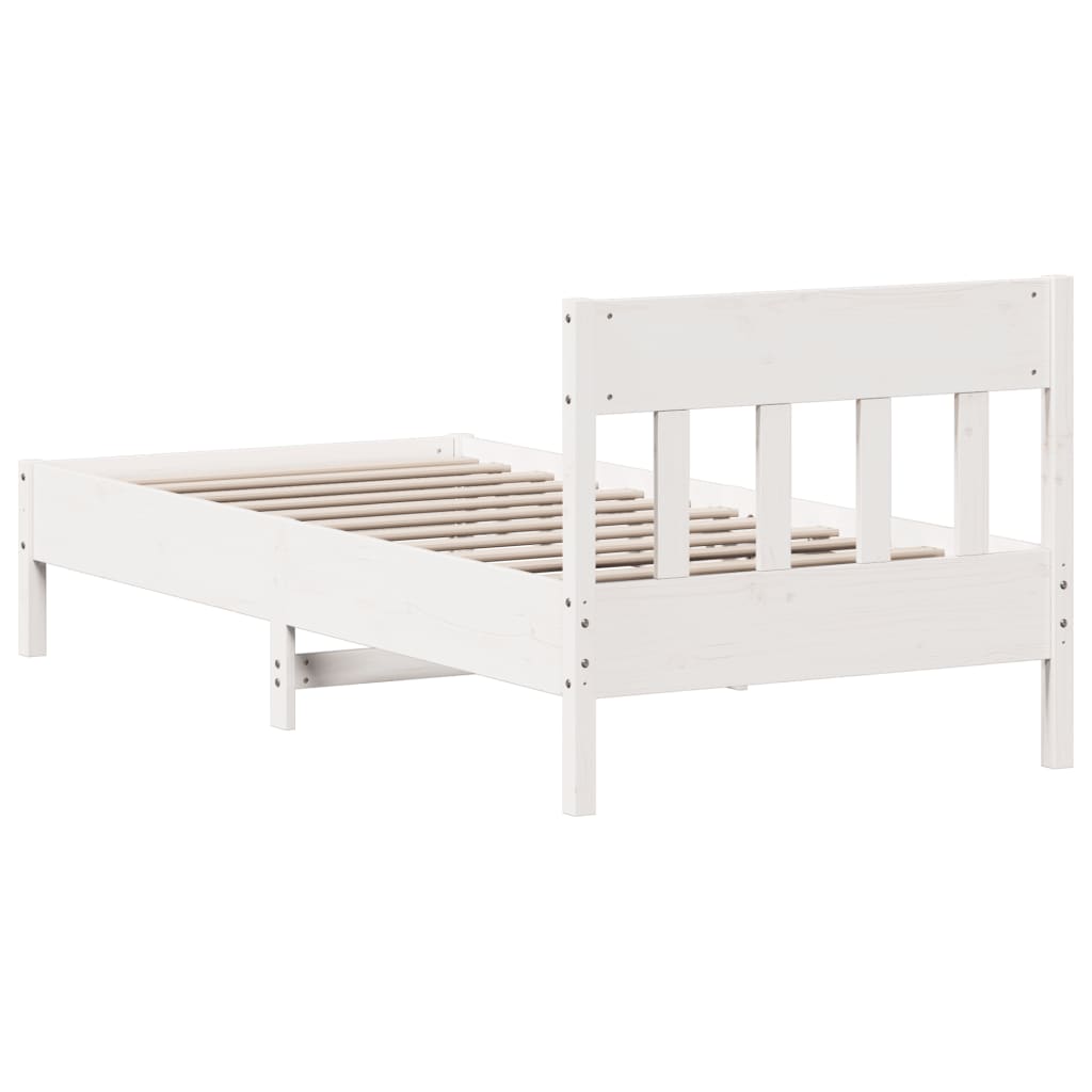 Bedframe zonder matras massief grenenhout wit 75x190 cm is nu te koop bij PeponiXL, paradijselijk wonen!