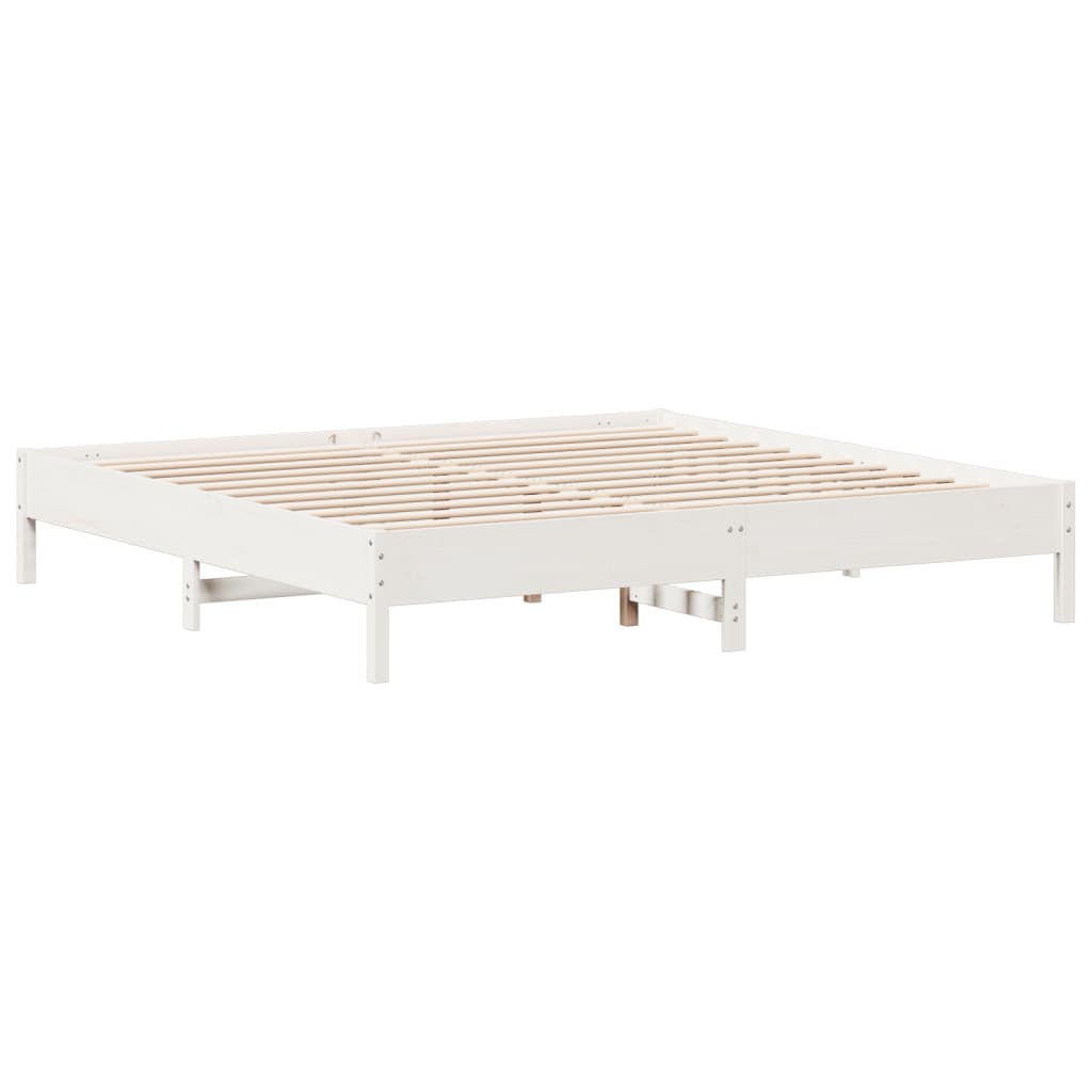 Bedframe zonder matras massief grenenhout wit 200x200 cm is nu te koop bij PeponiXL, paradijselijk wonen!