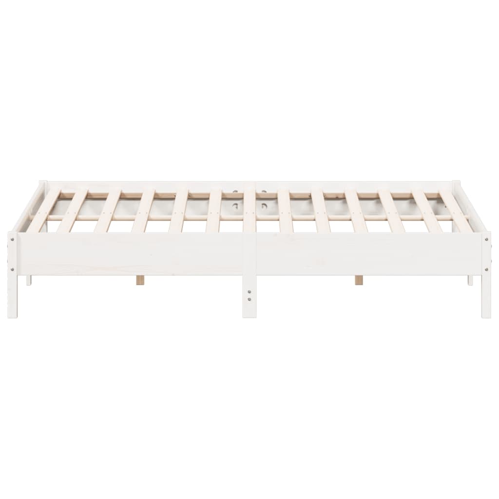 Bedframe zonder matras massief grenenhout wit 200x200 cm is nu te koop bij PeponiXL, paradijselijk wonen!