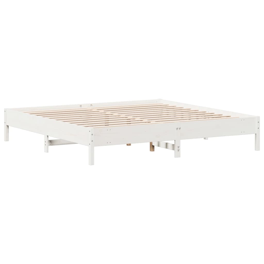 Bedframe zonder matras massief grenenhout wit 200x200 cm is nu te koop bij PeponiXL, paradijselijk wonen!