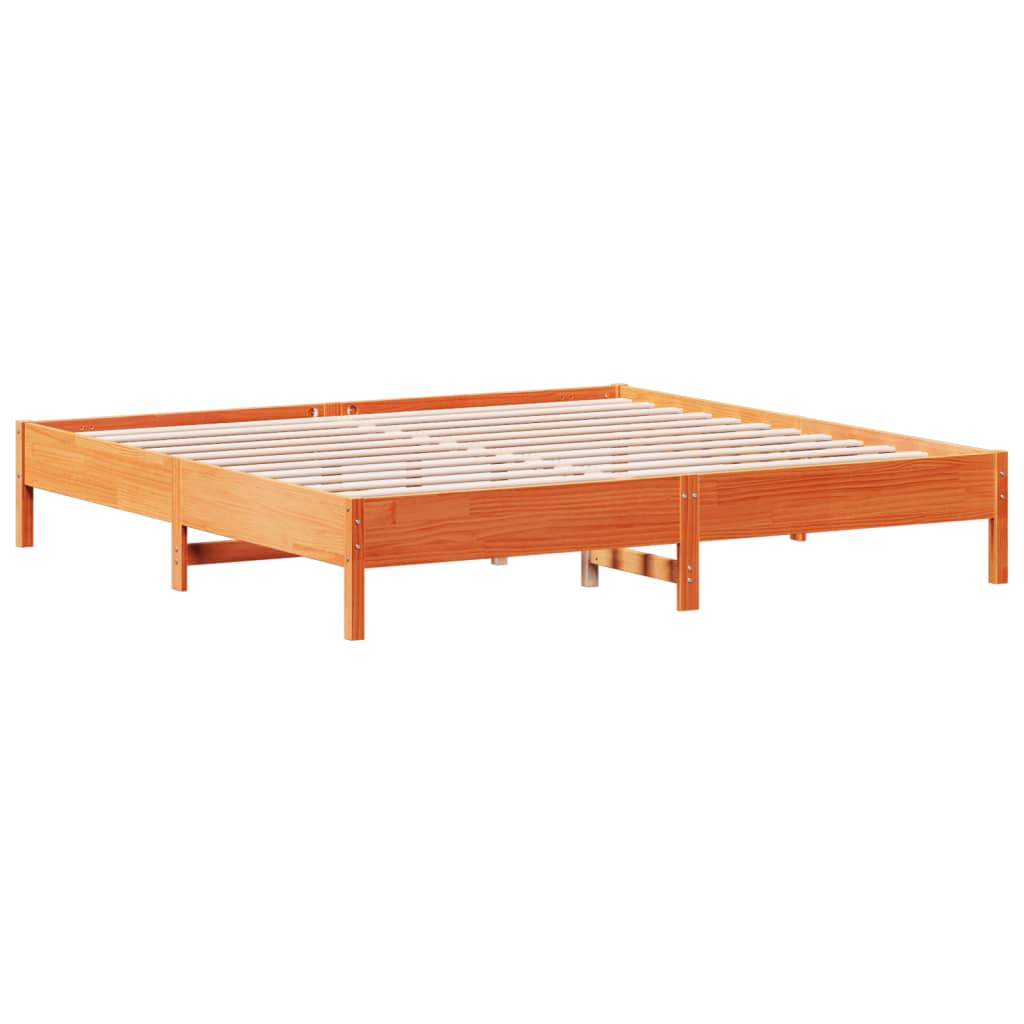 Bedframe zonder matras massief grenenhout wasbruin 200x200 cm is nu te koop bij PeponiXL, paradijselijk wonen!