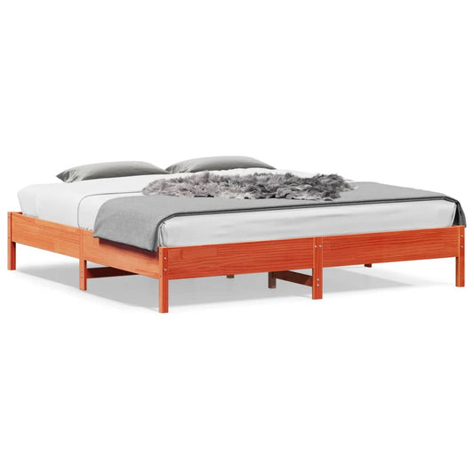 Bedframe zonder matras massief grenenhout wasbruin 200x200 cm is nu te koop bij PeponiXL, paradijselijk wonen!