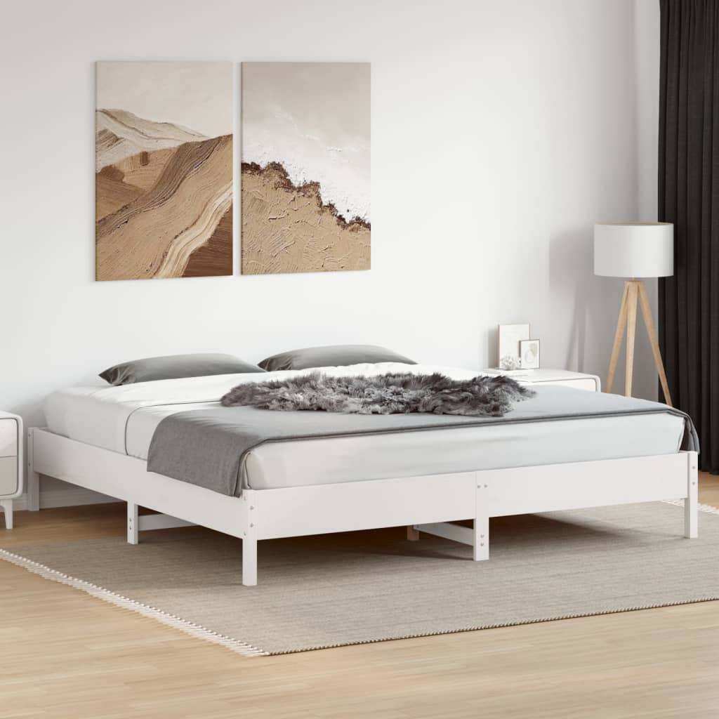 Bedframe zonder matras massief grenenhout wit 180x200 cm is nu te koop bij PeponiXL, paradijselijk wonen!