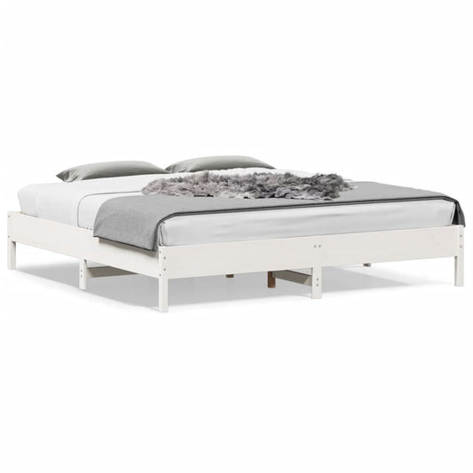 Bedframe zonder matras massief grenenhout wit 180x200 cm is nu te koop bij PeponiXL, paradijselijk wonen!