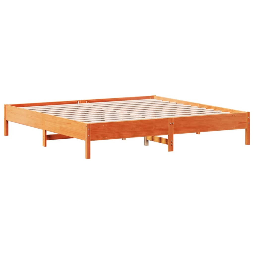 Bedframe zonder matras massief grenenhout wasbruin 180x200 cm is nu te koop bij PeponiXL, paradijselijk wonen!