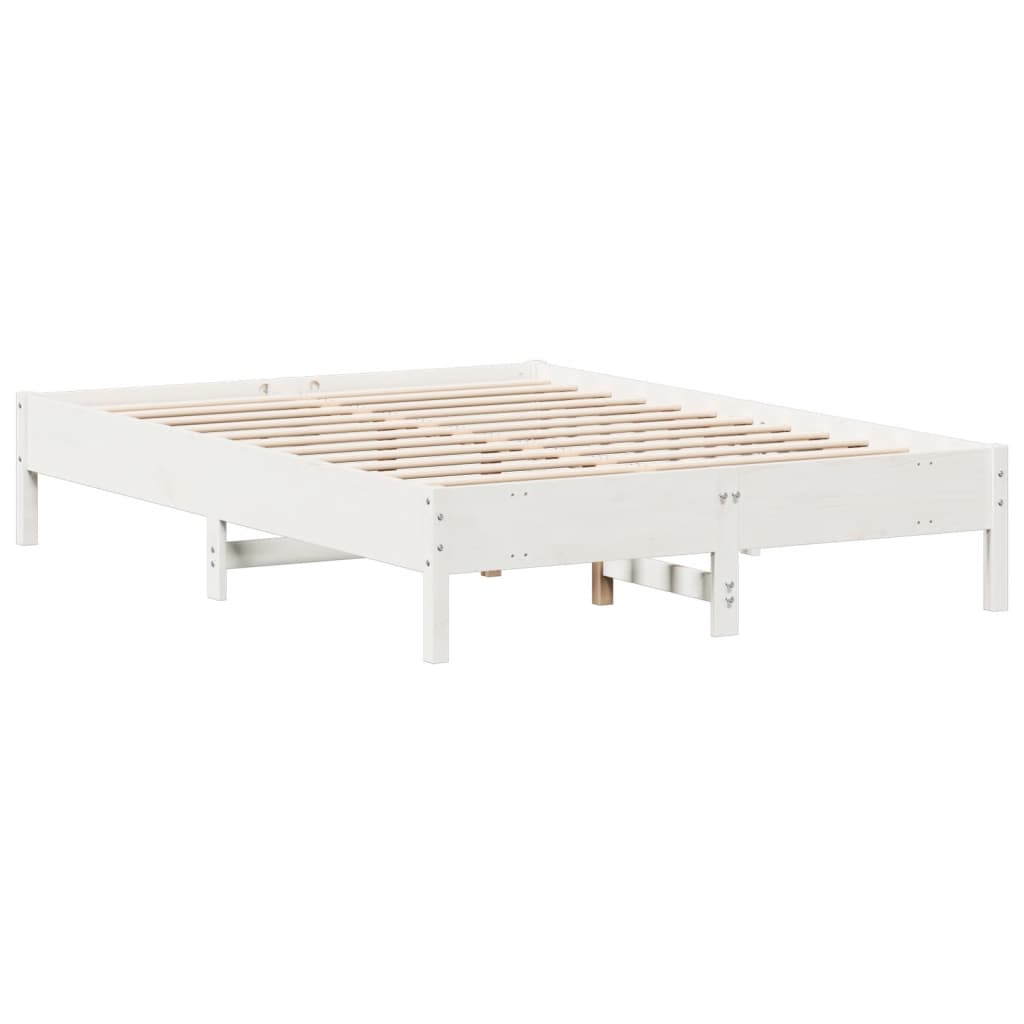 Bedframe zonder matras massief grenenhout wit 150x200 cm is nu te koop bij PeponiXL, paradijselijk wonen!