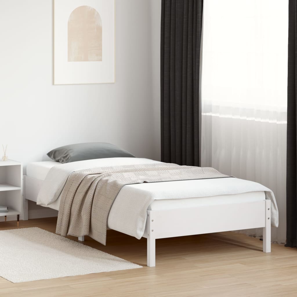 Bedframe zonder matras massief grenenhout wit 140x200 cm is nu te koop bij PeponiXL, paradijselijk wonen!