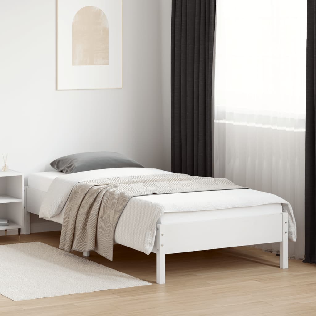 Bedframe zonder matras massief grenenhout wit 90x200 cm is nu te koop bij PeponiXL, paradijselijk wonen!
