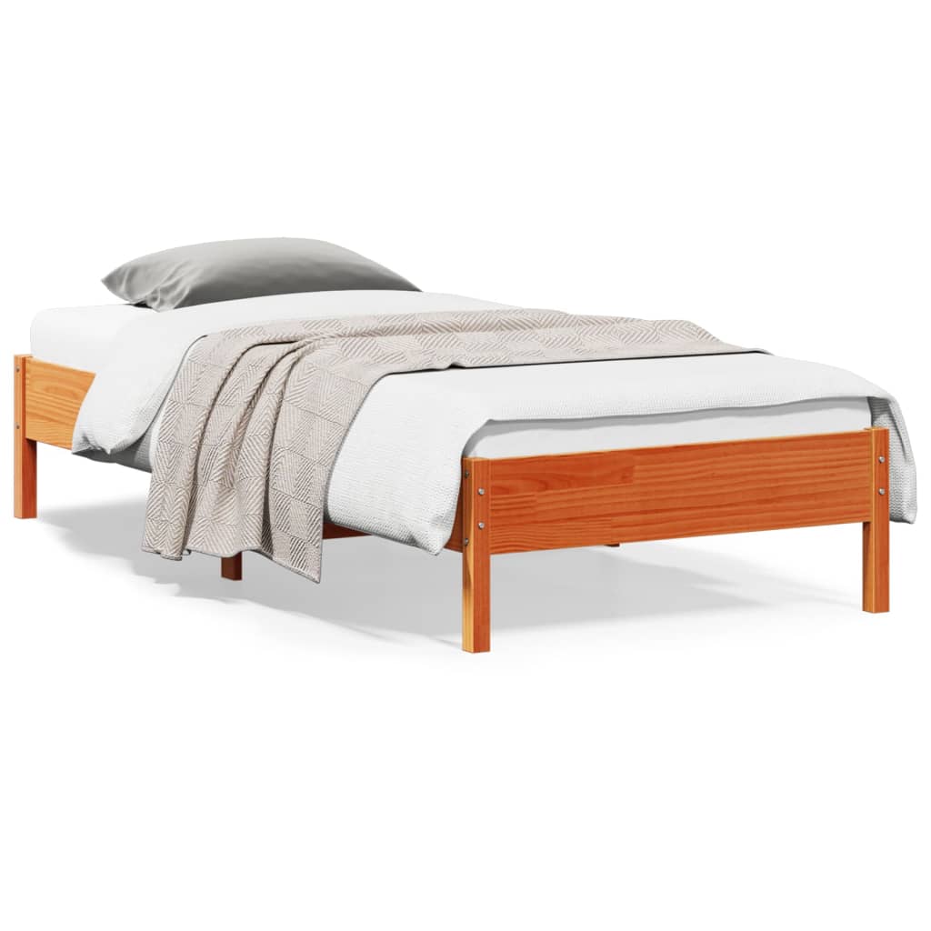 Bedframe zonder matras massief grenenhout wasbruin 90x200 cm is nu te koop bij PeponiXL, paradijselijk wonen!