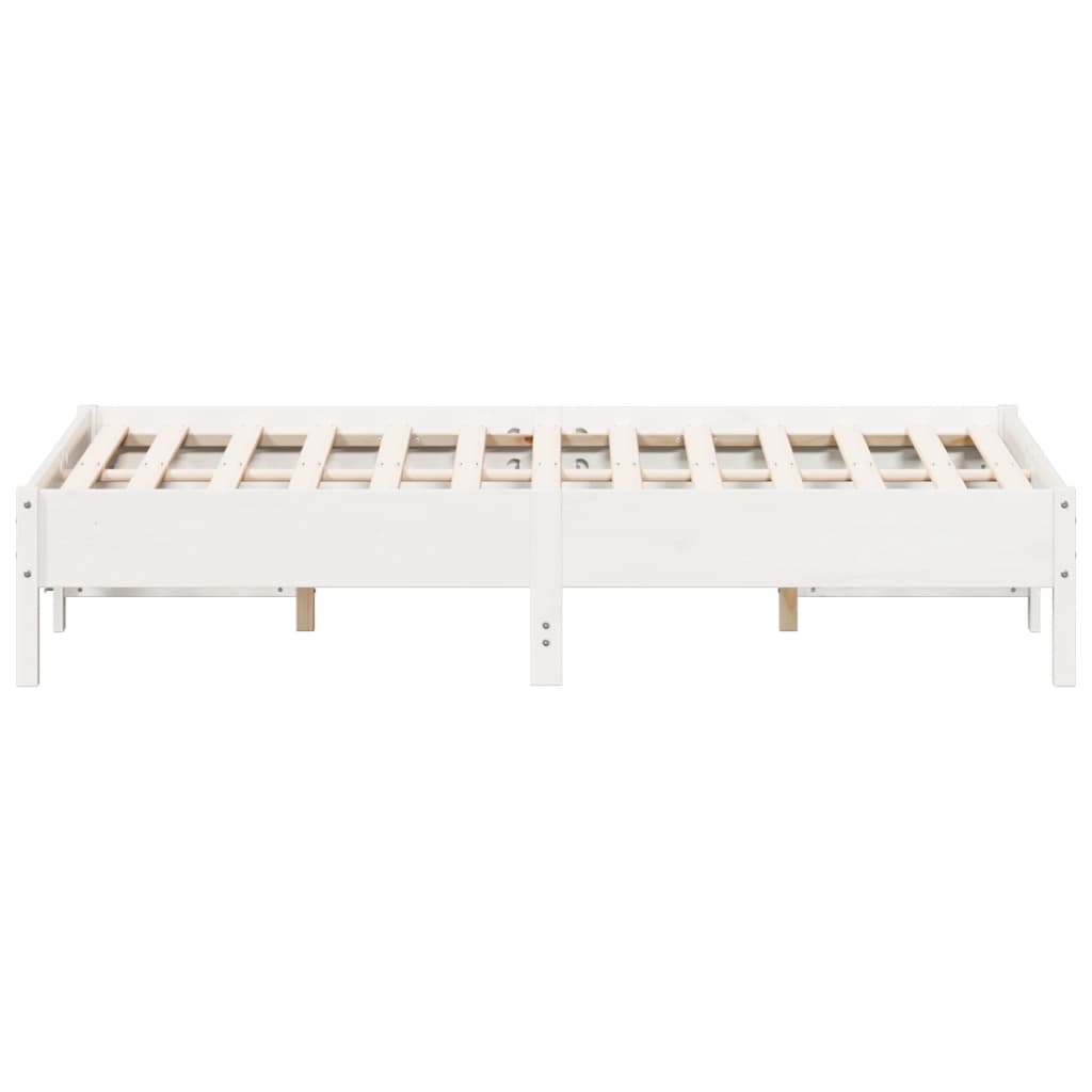Bedframe zonder matras massief grenenhout wit 140x190 cm is nu te koop bij PeponiXL, paradijselijk wonen!