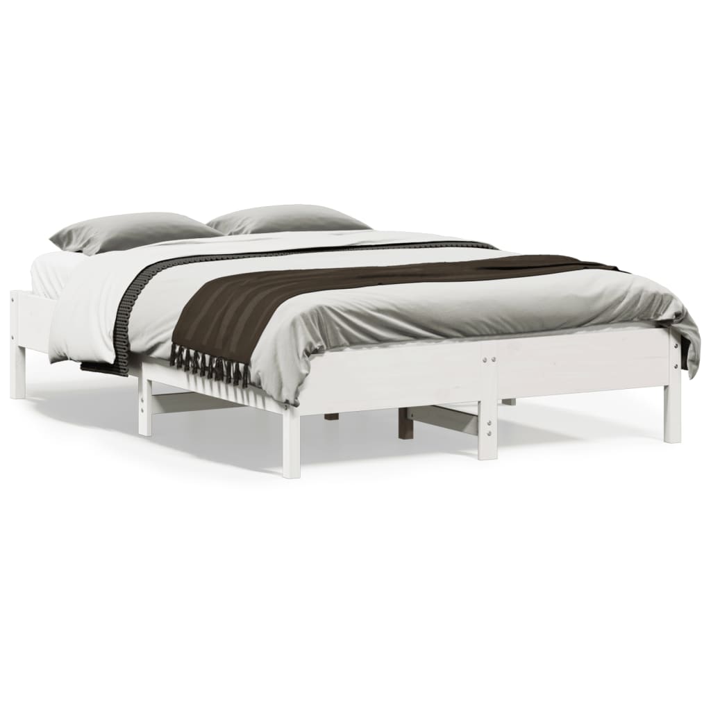 Bedframe zonder matras massief grenenhout wit 140x190 cm is nu te koop bij PeponiXL, paradijselijk wonen!