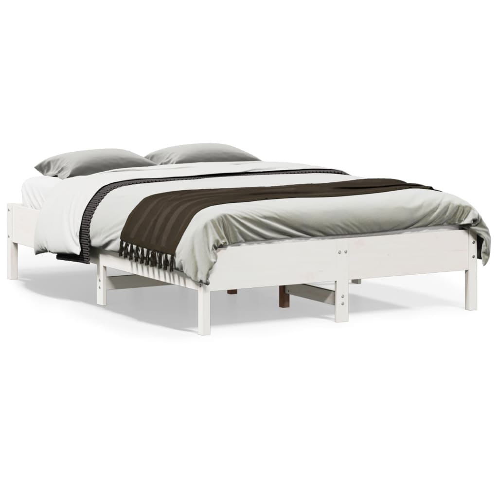 Bedframe zonder matras massief grenenhout wit 135x190 cm is nu te koop bij PeponiXL, paradijselijk wonen!