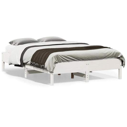 Bedframe zonder matras massief grenenhout wit 135x190 cm is nu te koop bij PeponiXL, paradijselijk wonen!