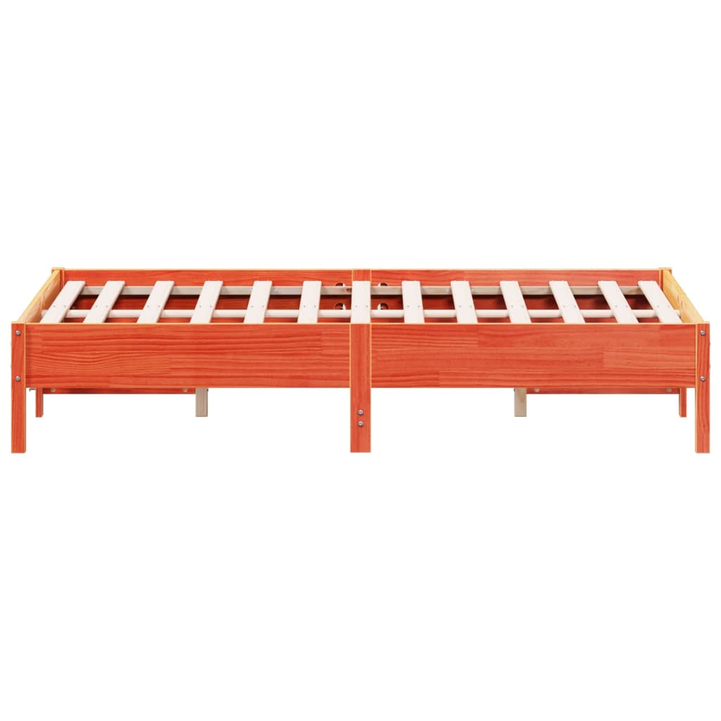 Bedframe zonder matras massief grenenhout wasbruin 135x190 cm is nu te koop bij PeponiXL, paradijselijk wonen!