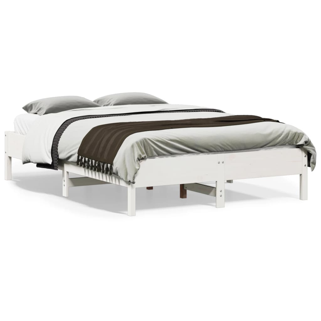 Bedframe zonder matras massief grenenhout wit 120x190 cm is nu te koop bij PeponiXL, paradijselijk wonen!