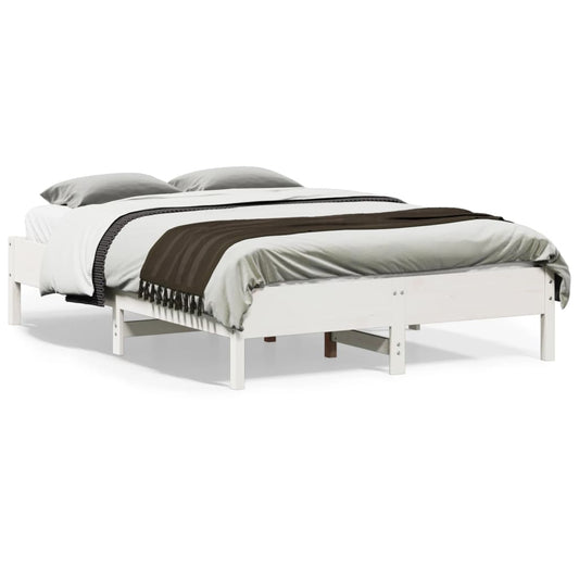 Bedframe zonder matras massief grenenhout wit 120x190 cm is nu te koop bij PeponiXL, paradijselijk wonen!