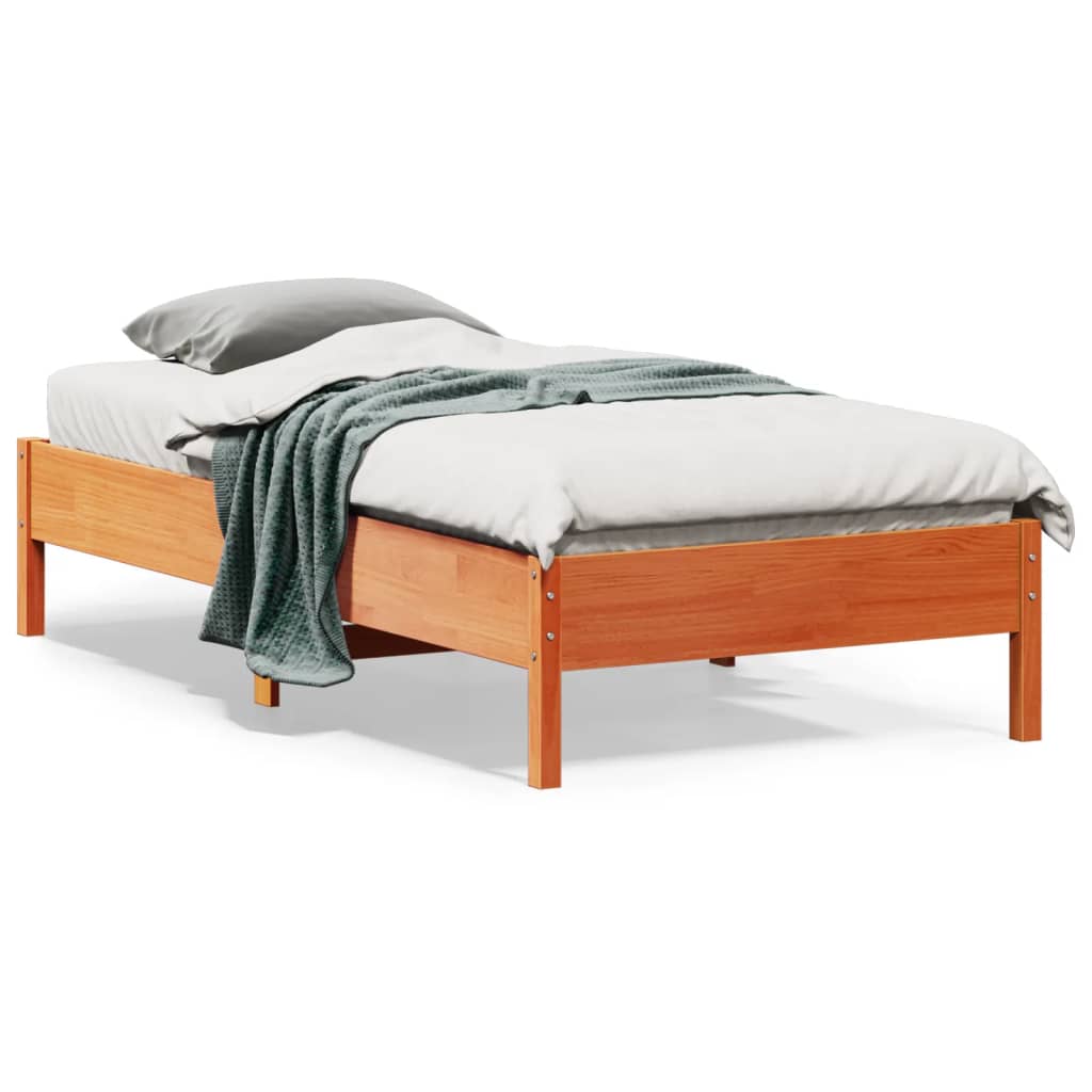 Bedframe zonder matras massief grenenhout wasbruin 90x190 cm is nu te koop bij PeponiXL, paradijselijk wonen!
