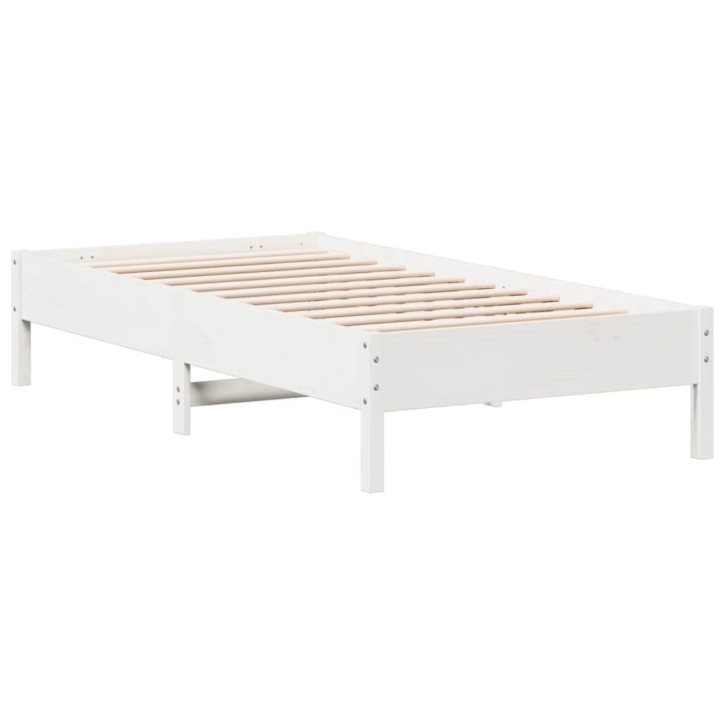 Bedframe zonder matras massief grenenhout wit 75x190 cm is nu te koop bij PeponiXL, paradijselijk wonen!