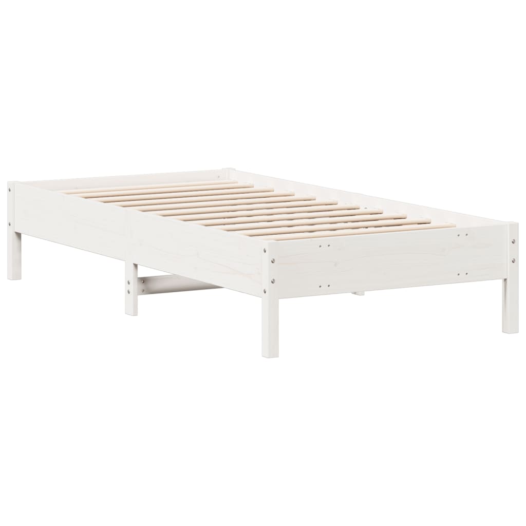 Bedframe zonder matras massief grenenhout wit 75x190 cm is nu te koop bij PeponiXL, paradijselijk wonen!