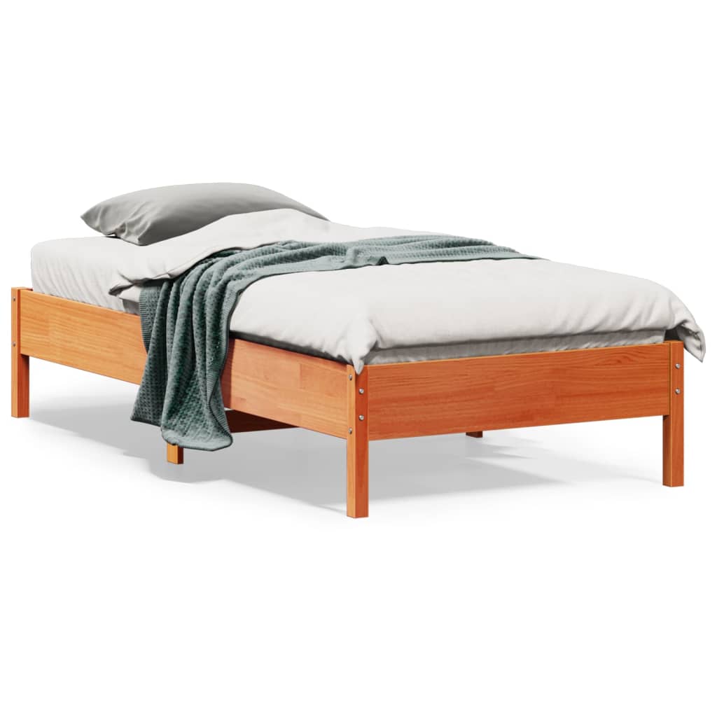 Bedframe zonder matras massief grenenhout wasbruin 75x190 cm is nu te koop bij PeponiXL, paradijselijk wonen!