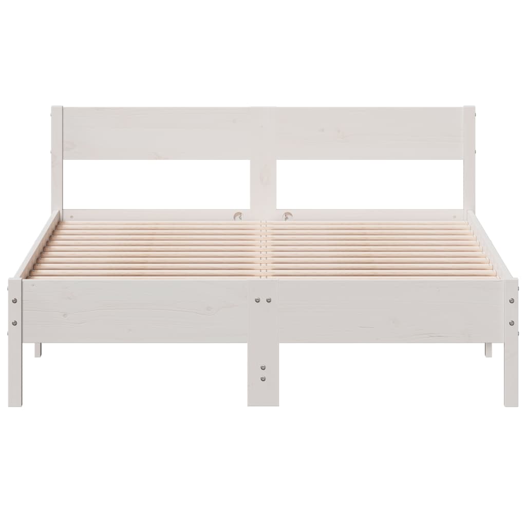 Bedframe zonder matras massief grenenhout wit 160x200 cm is nu te koop bij PeponiXL, paradijselijk wonen!