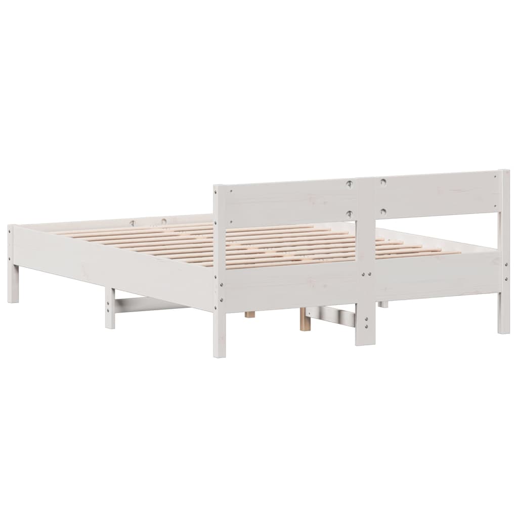 Bedframe zonder matras massief grenenhout wit 160x200 cm is nu te koop bij PeponiXL, paradijselijk wonen!