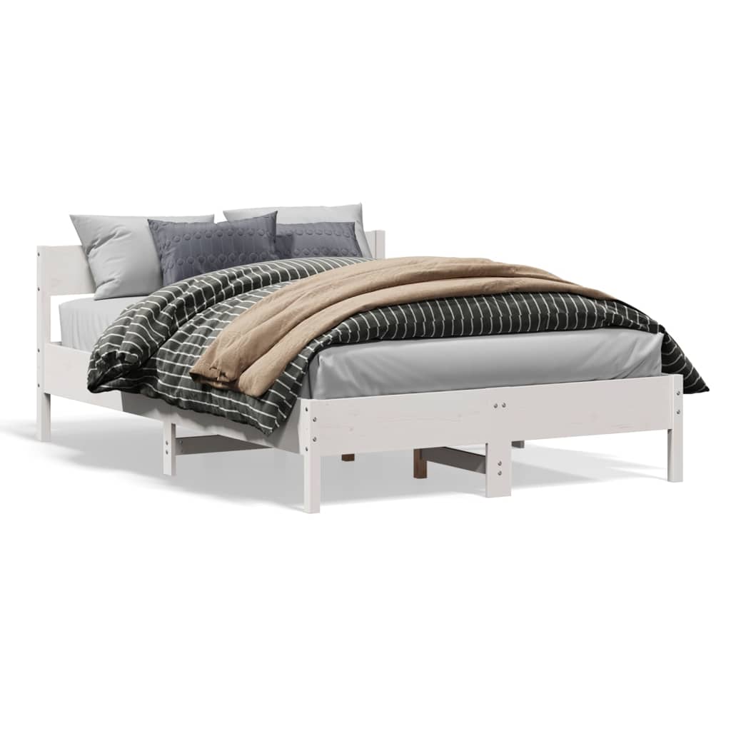 Bedframe zonder matras massief grenenhout wit 160x200 cm is nu te koop bij PeponiXL, paradijselijk wonen!