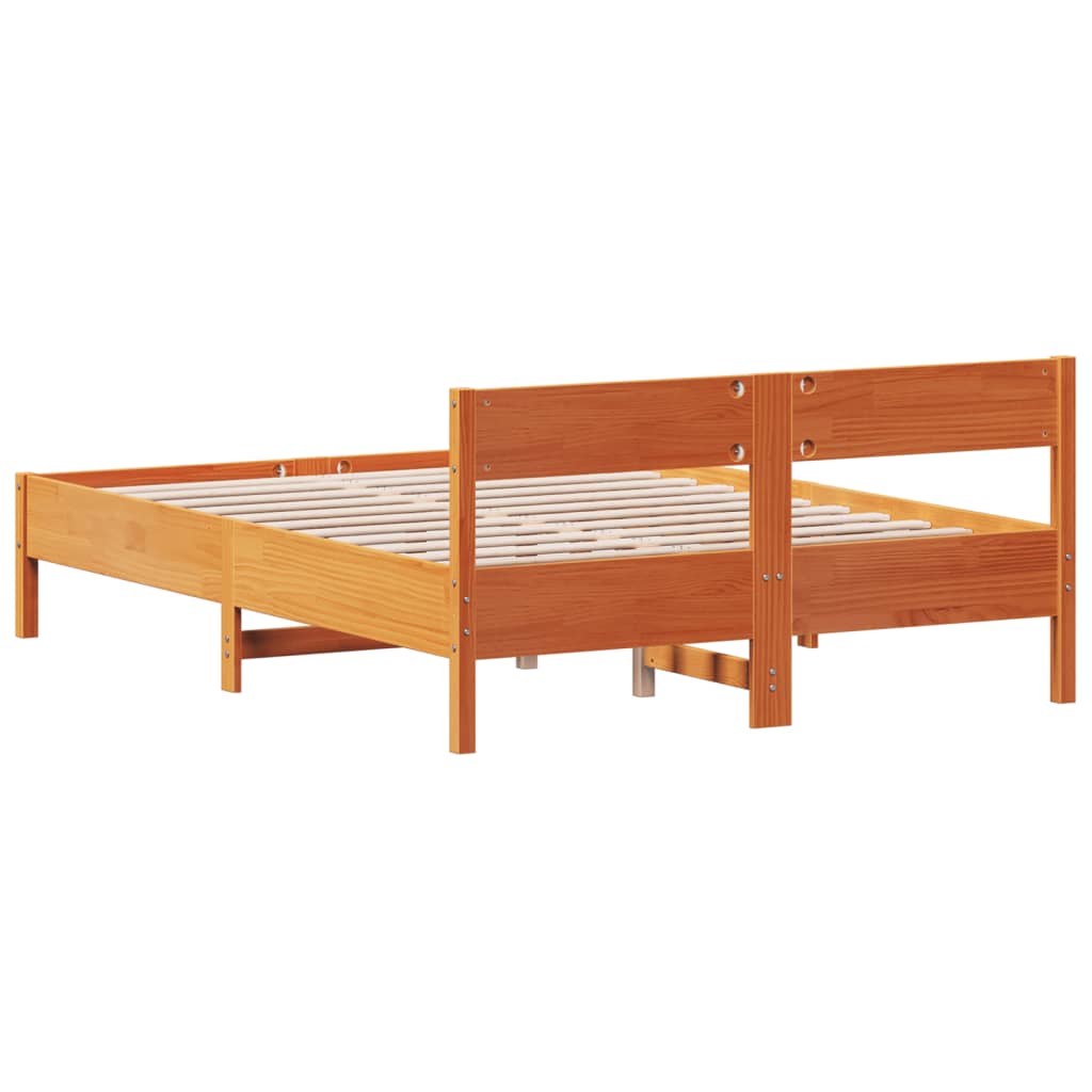 Bedframe zonder matras massief grenenhout wasbruin 160x200 cm is nu te koop bij PeponiXL, paradijselijk wonen!