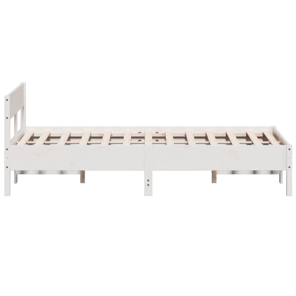 Bedframe zonder matras massief grenenhout wit 150x200 cm is nu te koop bij PeponiXL, paradijselijk wonen!