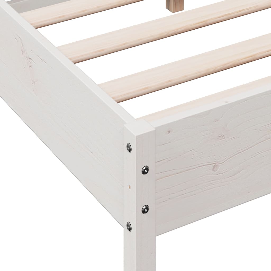 Bedframe zonder matras massief grenenhout wit 150x200 cm is nu te koop bij PeponiXL, paradijselijk wonen!