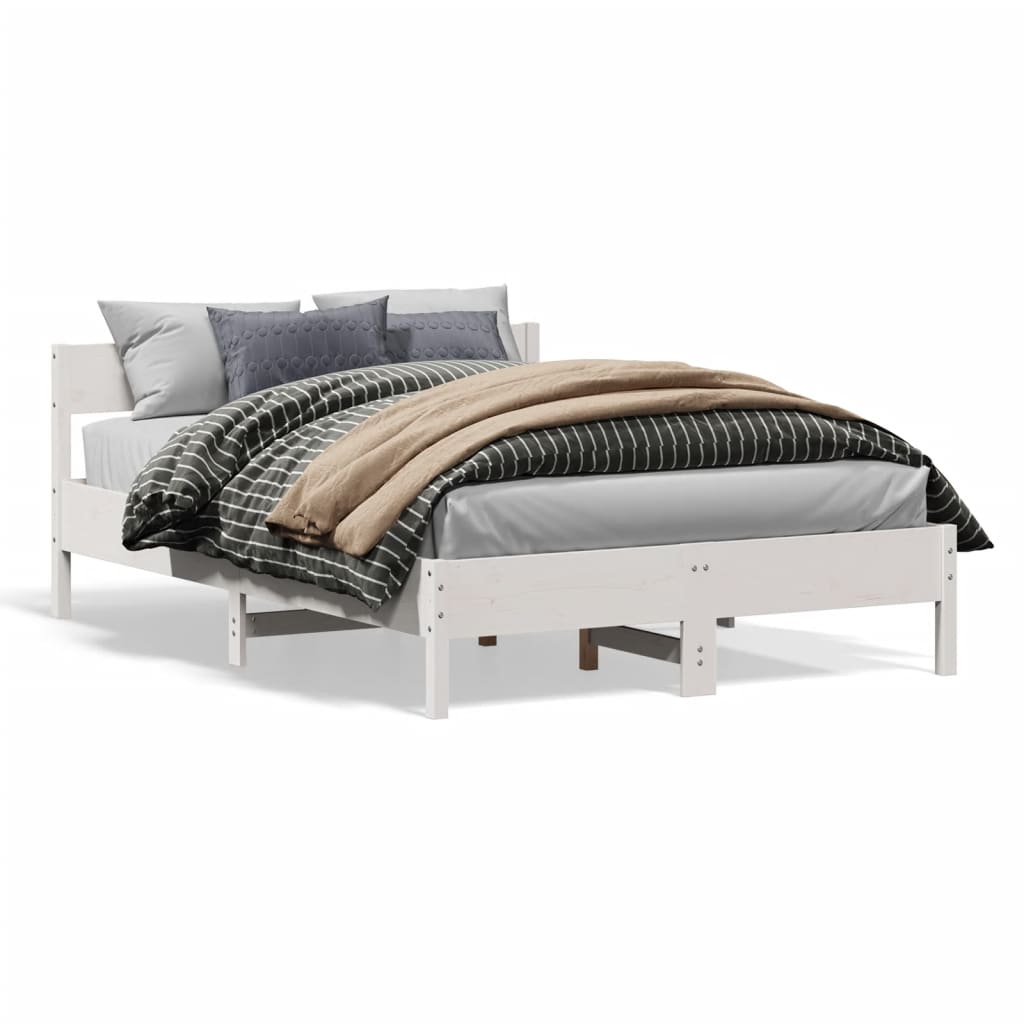 Bedframe zonder matras massief grenenhout wit 150x200 cm is nu te koop bij PeponiXL, paradijselijk wonen!