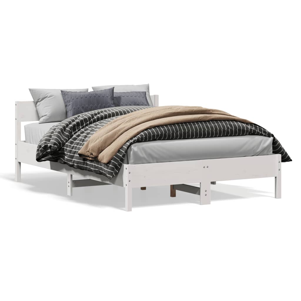 Bedframe zonder matras massief grenenhout wit 140x200 cm is nu te koop bij PeponiXL, paradijselijk wonen!