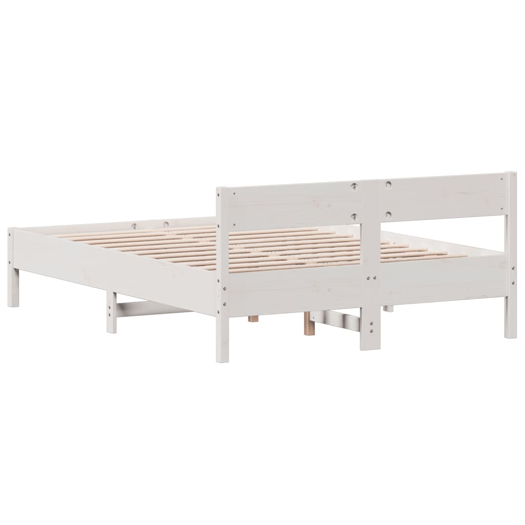 Bedframe zonder matras massief grenenhout wit 120x200 cm is nu te koop bij PeponiXL, paradijselijk wonen!