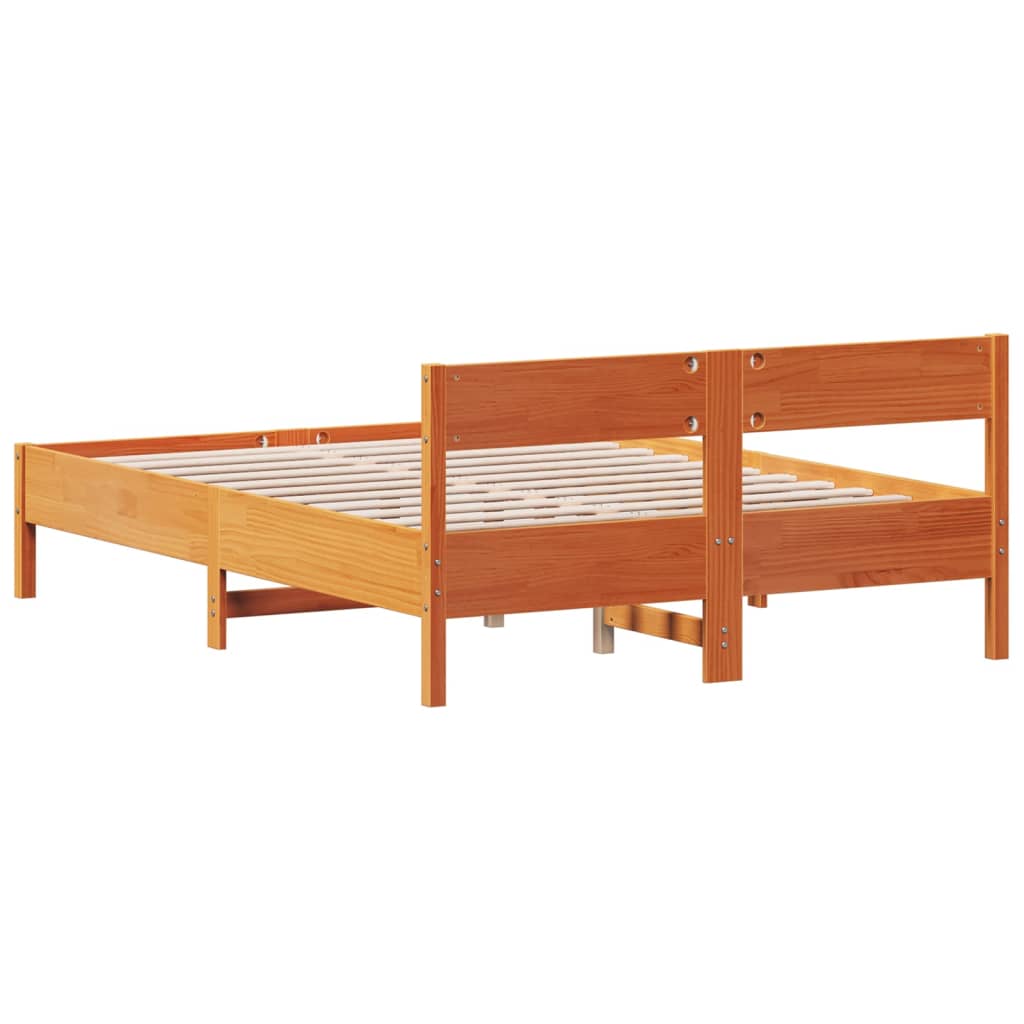 Bedframe zonder matras massief grenenhout wasbruin 120x200 cm is nu te koop bij PeponiXL, paradijselijk wonen!