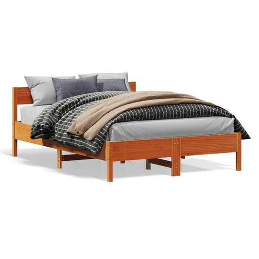 Bedframe zonder matras massief grenenhout wasbruin 120x200 cm is nu te koop bij PeponiXL, paradijselijk wonen!