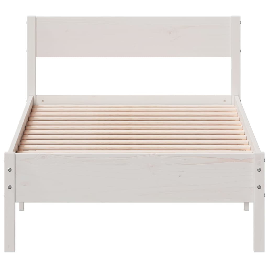 Bedframe zonder matras massief grenenhout wit 140x200 cm is nu te koop bij PeponiXL, paradijselijk wonen!