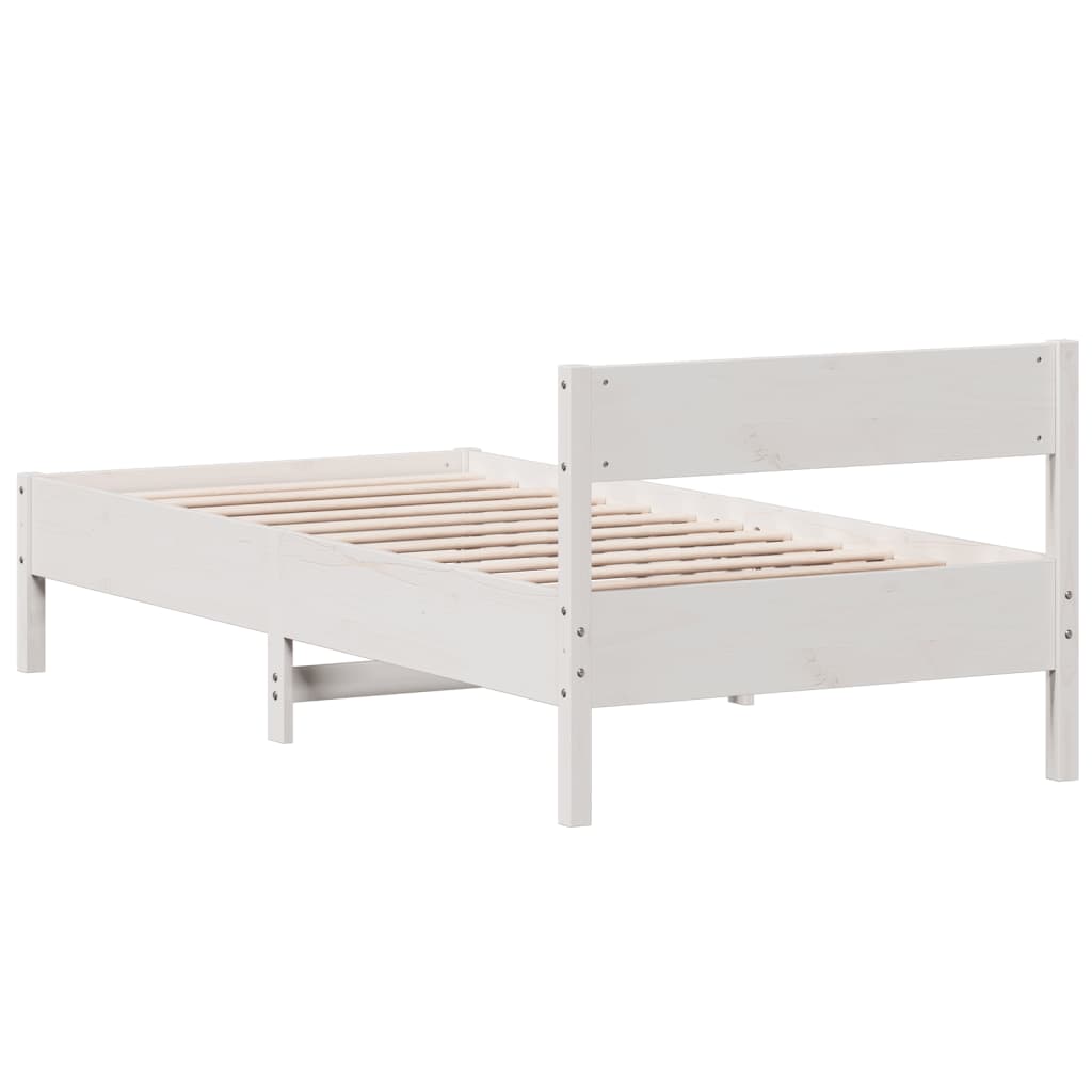 Bedframe zonder matras massief grenenhout wit 140x200 cm is nu te koop bij PeponiXL, paradijselijk wonen!