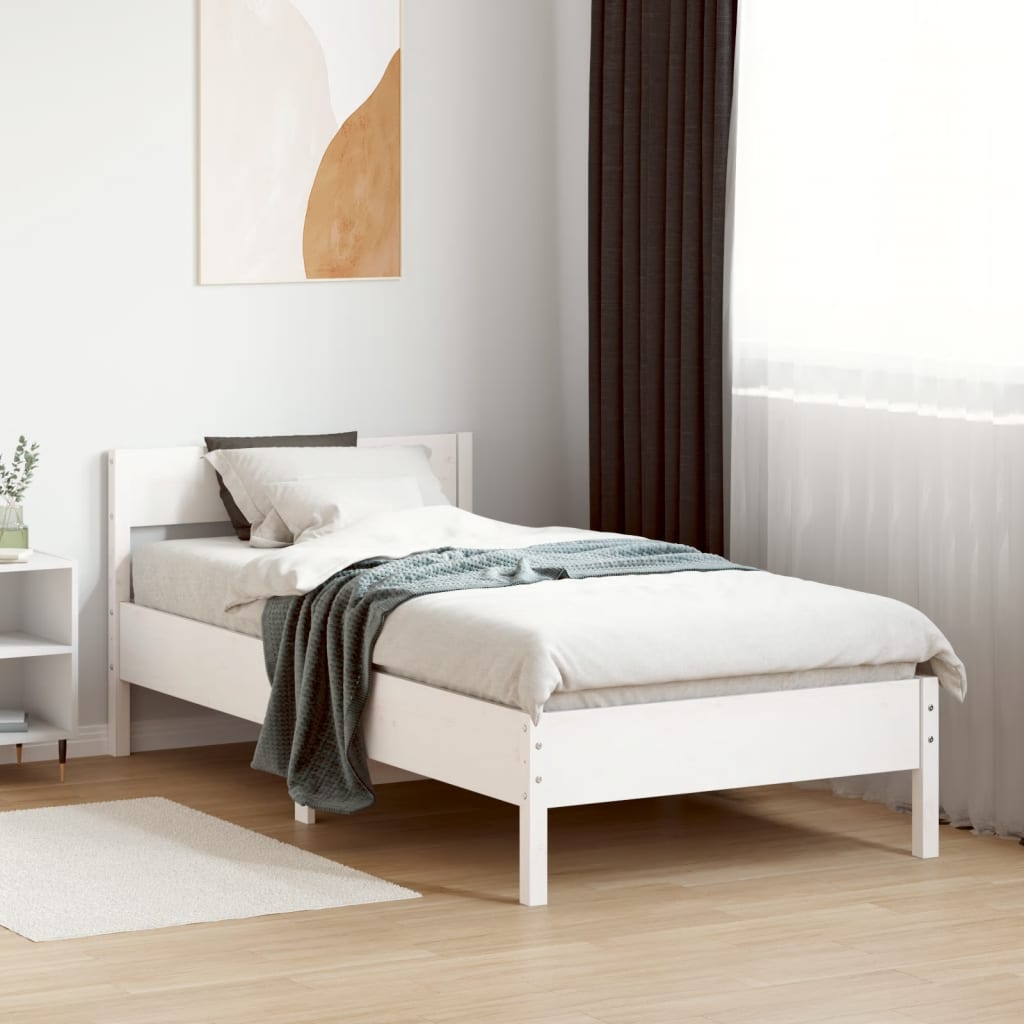 Bedframe zonder matras massief grenenhout wit 90x200 cm is nu te koop bij PeponiXL, paradijselijk wonen!
