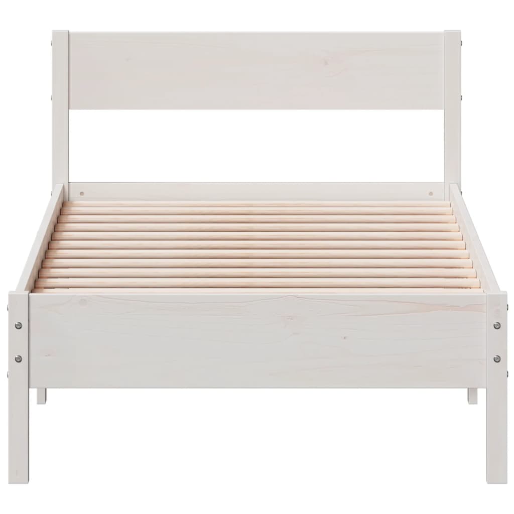 Bedframe zonder matras massief grenenhout wit 90x200 cm is nu te koop bij PeponiXL, paradijselijk wonen!