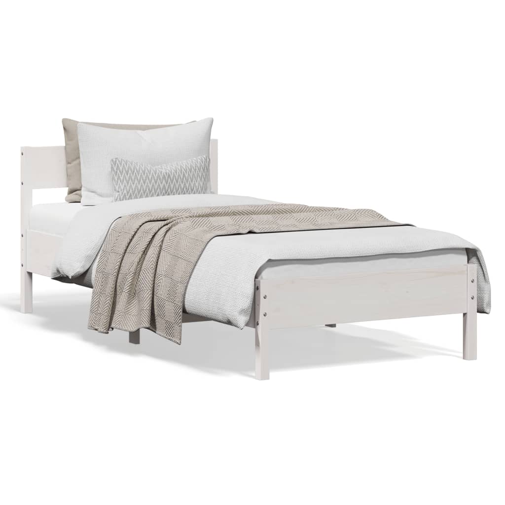 Bedframe zonder matras massief grenenhout wit 90x200 cm is nu te koop bij PeponiXL, paradijselijk wonen!