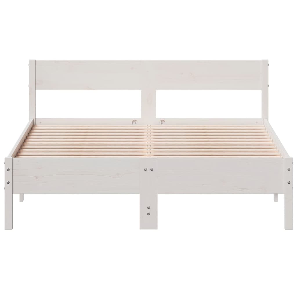 Bedframe zonder matras massief grenenhout wit 140x190 cm is nu te koop bij PeponiXL, paradijselijk wonen!