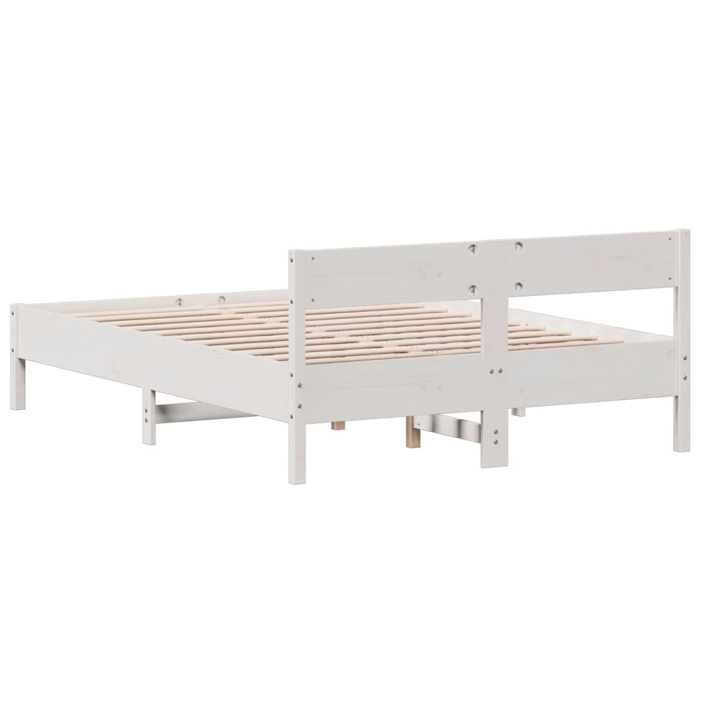 Bedframe zonder matras massief grenenhout wit 140x190 cm is nu te koop bij PeponiXL, paradijselijk wonen!