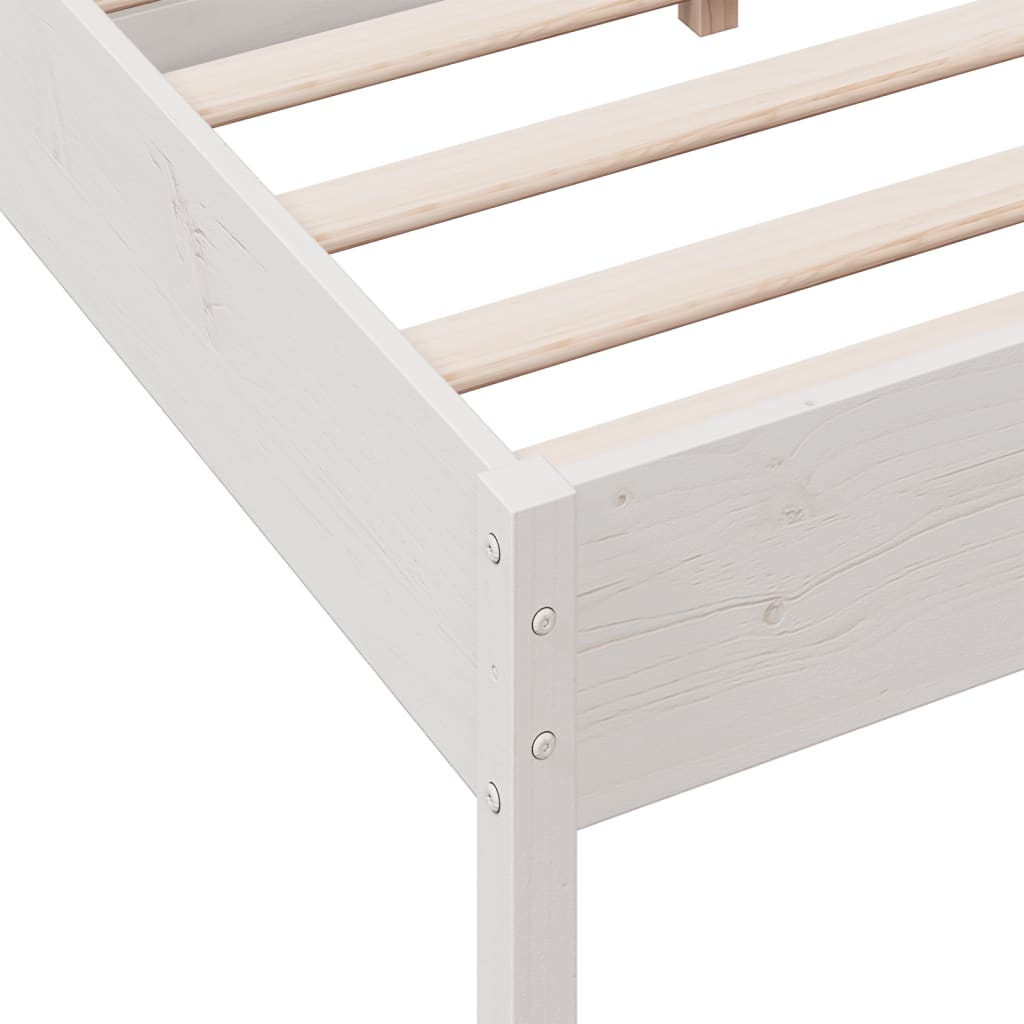 Bedframe zonder matras massief grenenhout wit 140x190 cm is nu te koop bij PeponiXL, paradijselijk wonen!