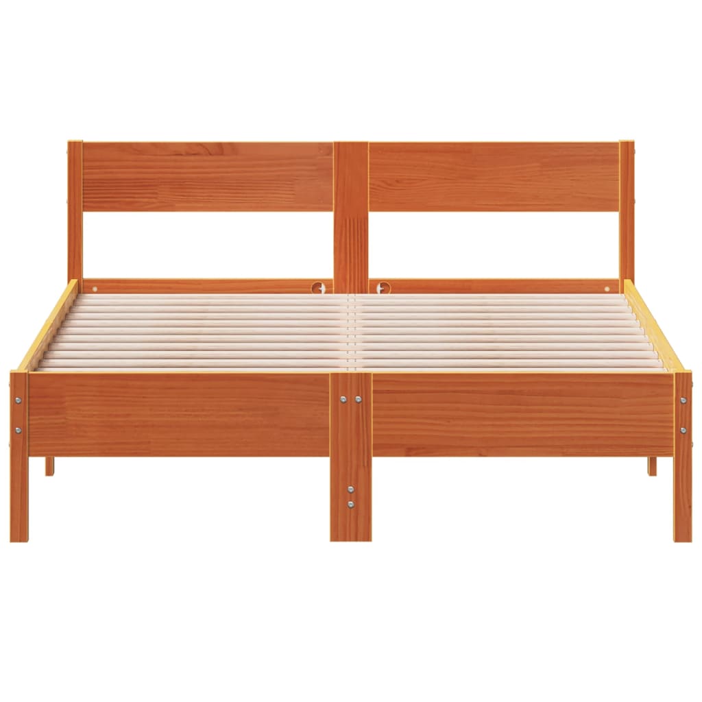 Bed met matras massief grenenhout wasbruin 140x190 cm is nu te koop bij PeponiXL, paradijselijk wonen!