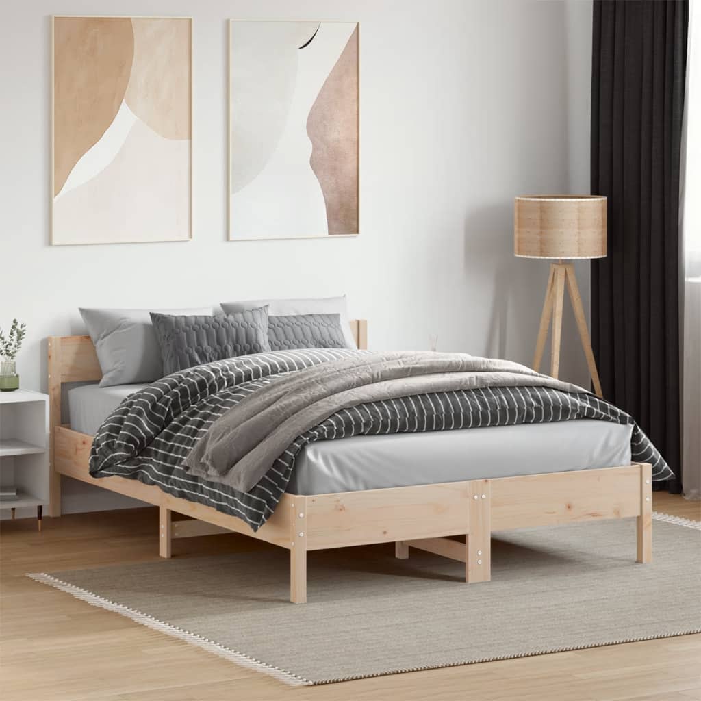Bedframe zonder matras massief grenenhout 135x190 cm is nu te koop bij PeponiXL, paradijselijk wonen!