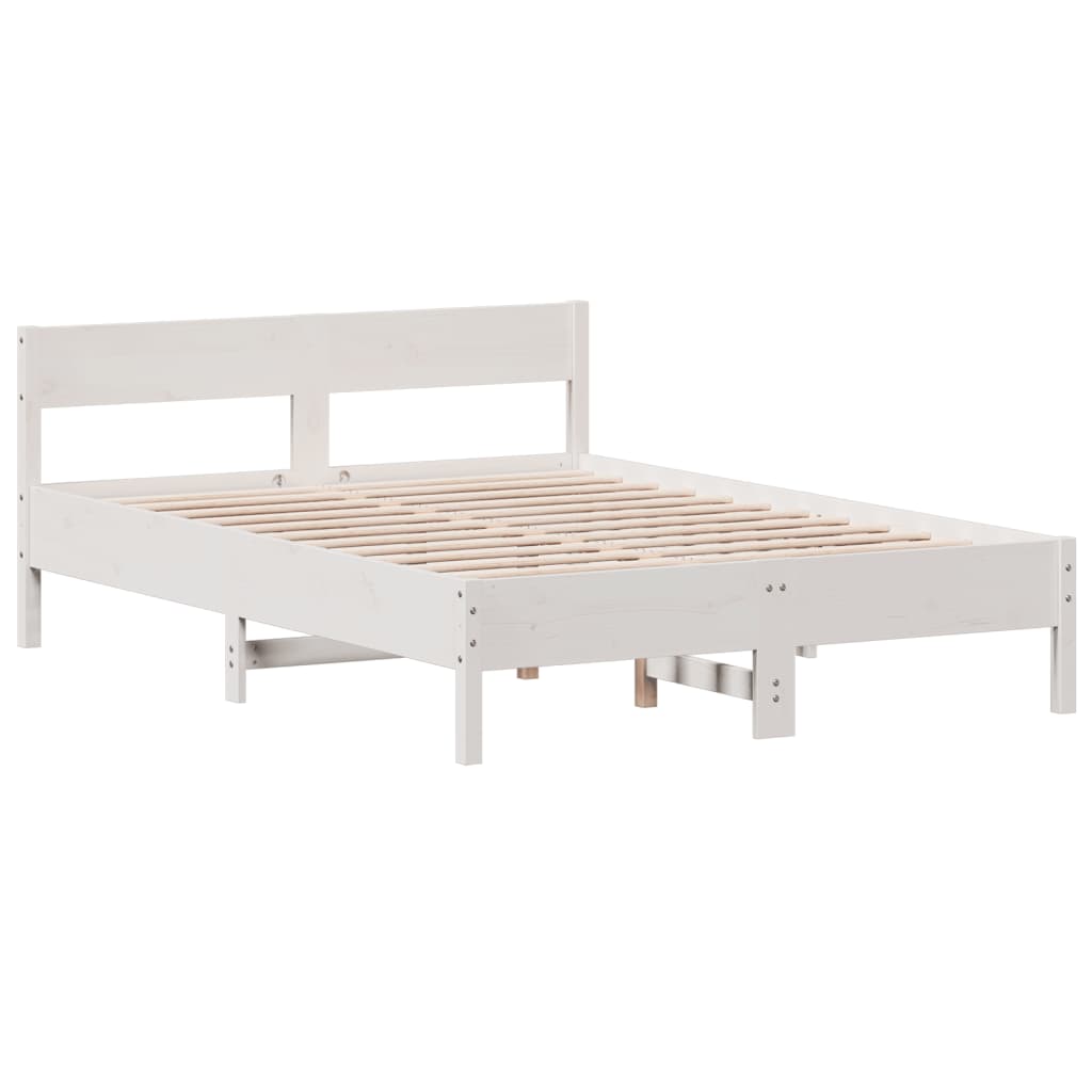 Bedframe zonder matras massief grenenhout wit 135x190 cm is nu te koop bij PeponiXL, paradijselijk wonen!