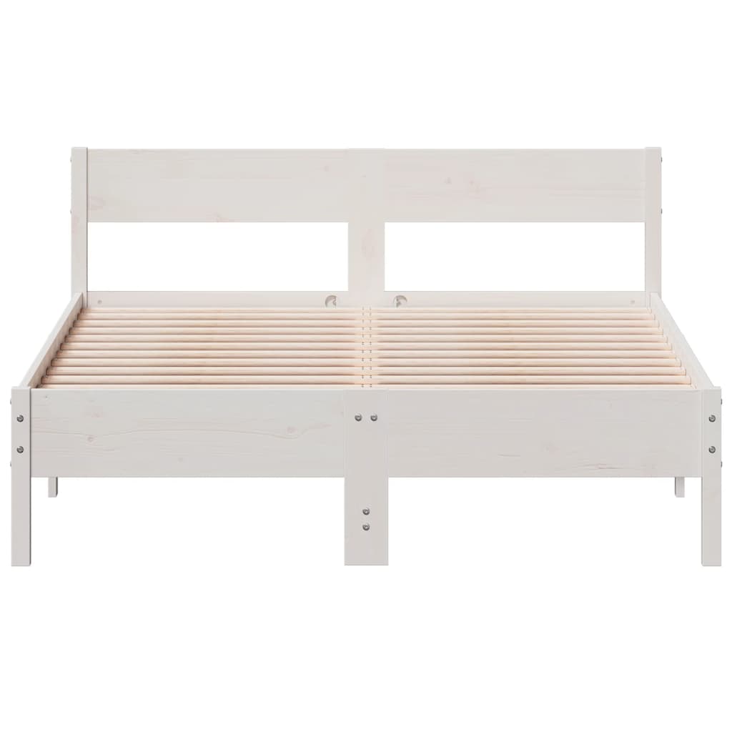 Bedframe zonder matras massief grenenhout wit 135x190 cm is nu te koop bij PeponiXL, paradijselijk wonen!